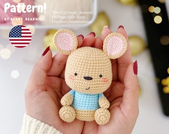 Lindo patrón de crochet Roo. Patrón de crochet amigurumi. Muñeca de ganchillo. archivo PDF