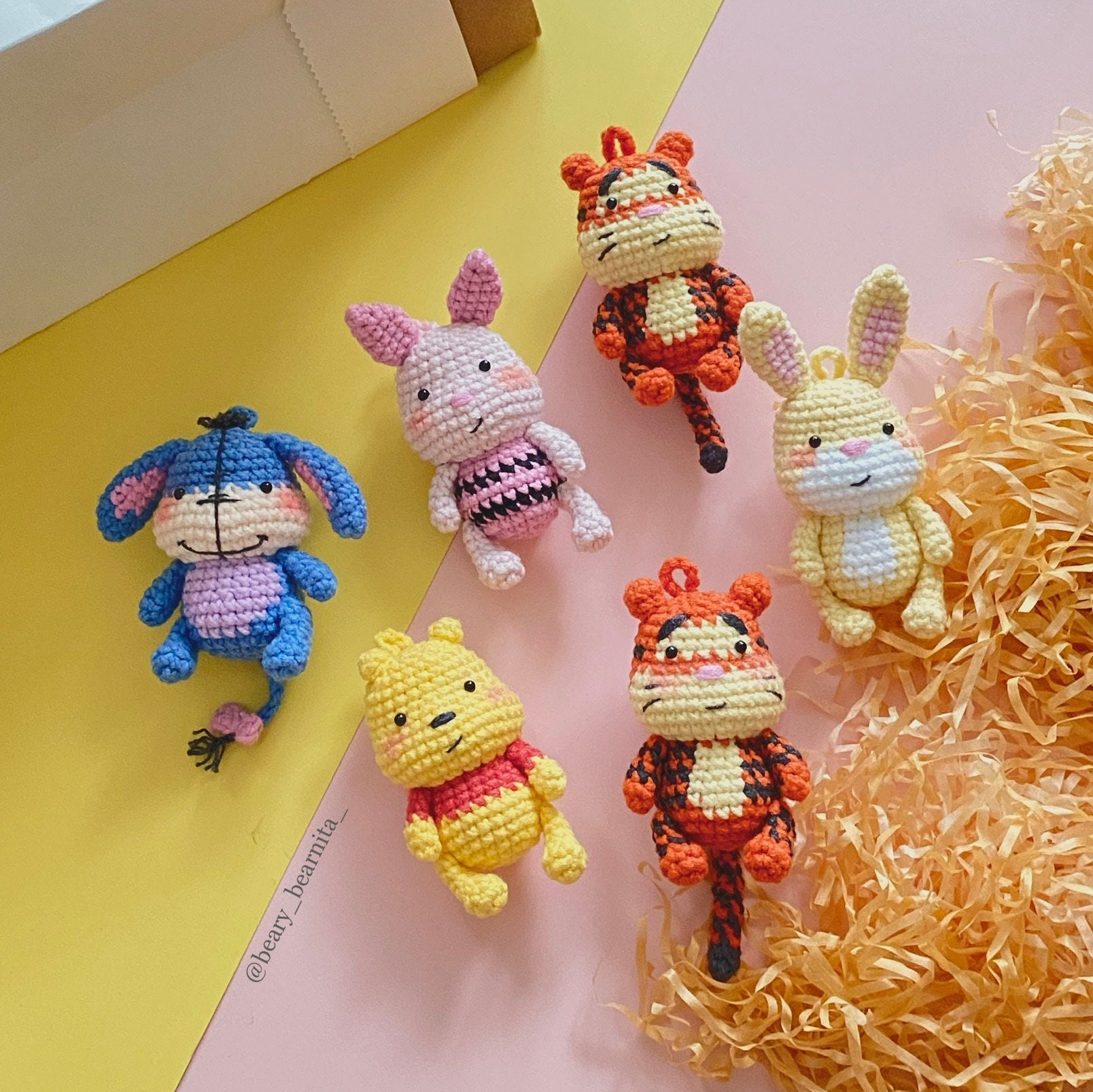 かぎ針編みキーホルダーパターンバンドル：あみぐるみプーさんフレンズ