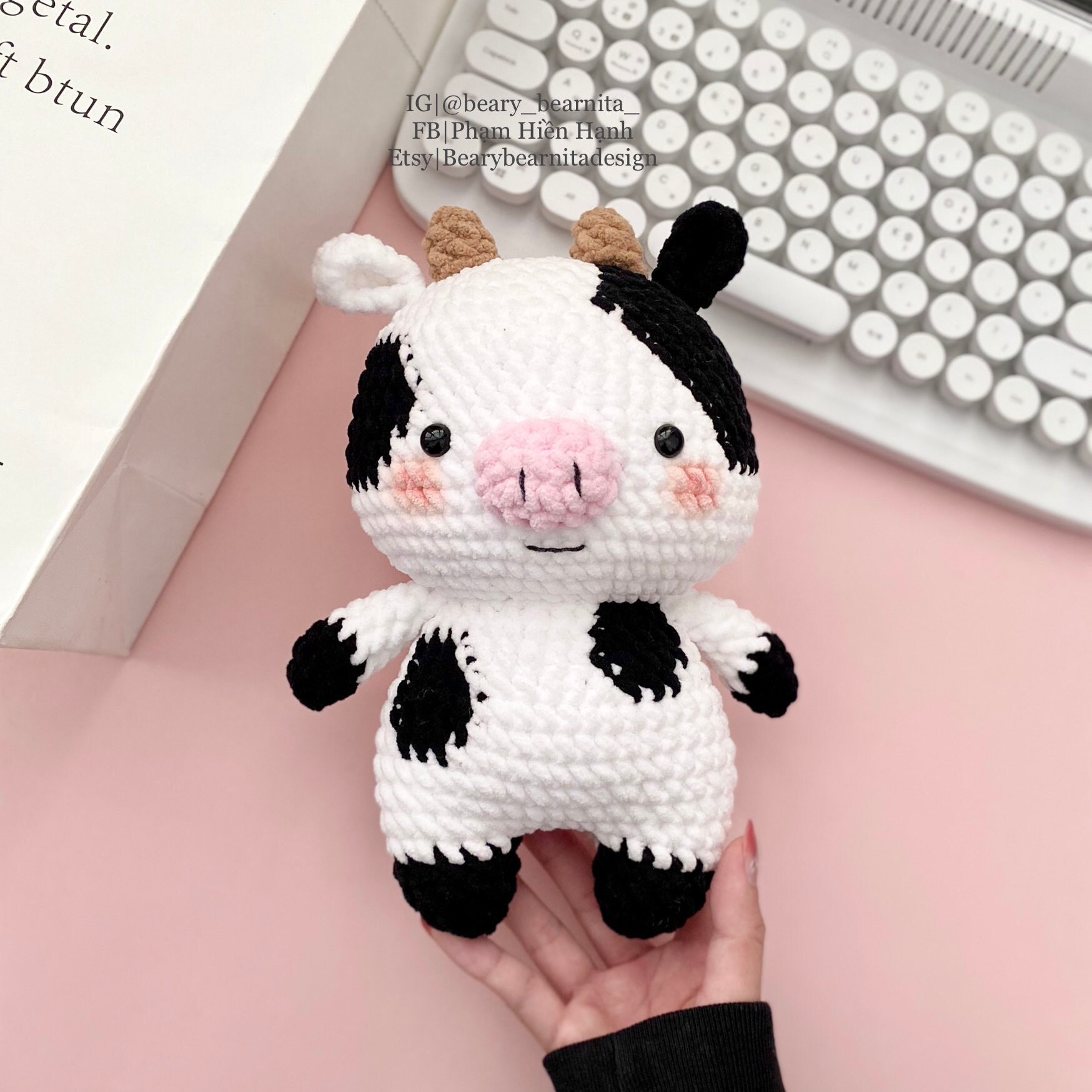 チャンキー牛のあみぐるみ編み図（PDFファイル） - Etsy 日本
