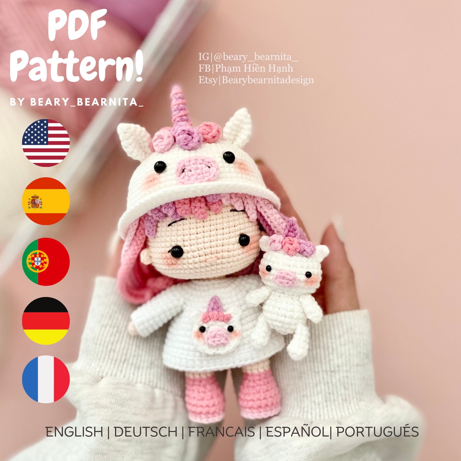 Unicorn doll sales crochet pattern