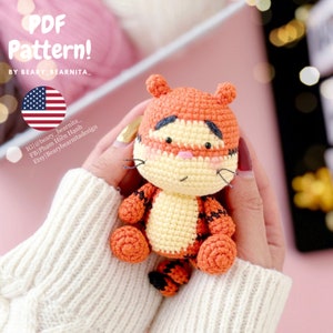 Orange cute Tigger crochet pattern. Amigurumi crochet pattern. Crochet doll. PDF file zdjęcie 1