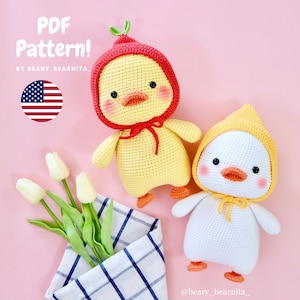 Abby the duck amigurumi crochet pattern. Crochet pattern. Amigurumi pattern. PDF file.