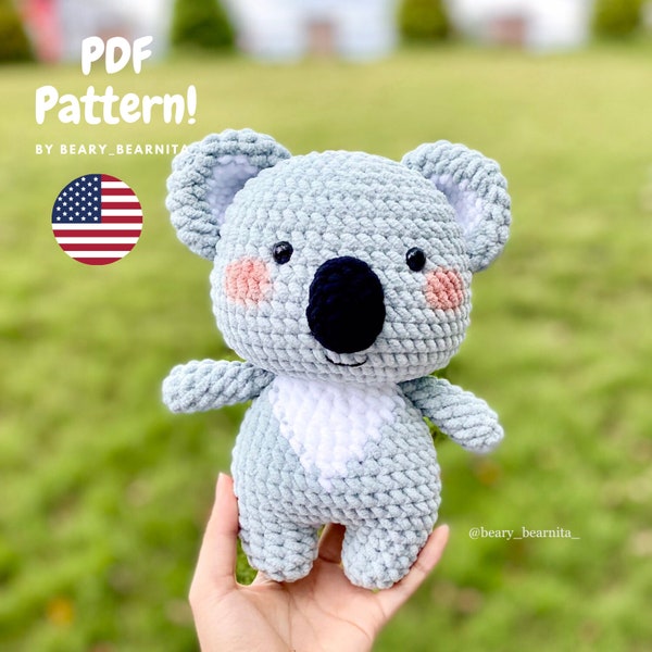 Modèle au crochet Chuky Koala. Modèle au crochet amigurumi. Peluche koala. Koala. Fichier PDF.