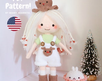 Chloé doll crochet pattern. Amigurumi crochet pattern. Doll pattern. Amigurumi doll. PDF file.