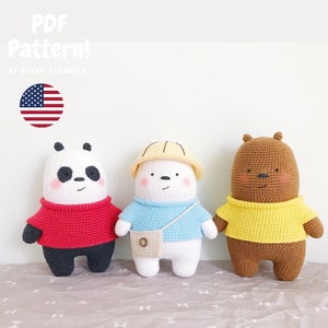Niedliche Bärchen. Teddybär. Amigurumi Häkelanleitung. Teddy Häkelanleitung. PDF Amigurumi Schnittmuster.
