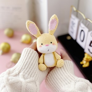 Yellow cute Rabbit crochet pattern. Amigurumi crochet pattern. Crochet doll. PDF file zdjęcie 3