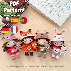 Forest Animal Crochet Doll Pattern Bundle (PDF Files)