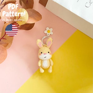 Tiny Rabbit crochet pattern. Amigurumi crochet pattern. PDF file.