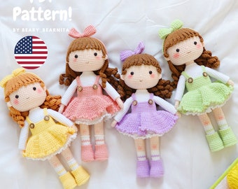 Bella Doll Crochet pattern. Amigurumi doll pattern. Crochet pattern. Amigurumi crochet. PDF crochet pattern.