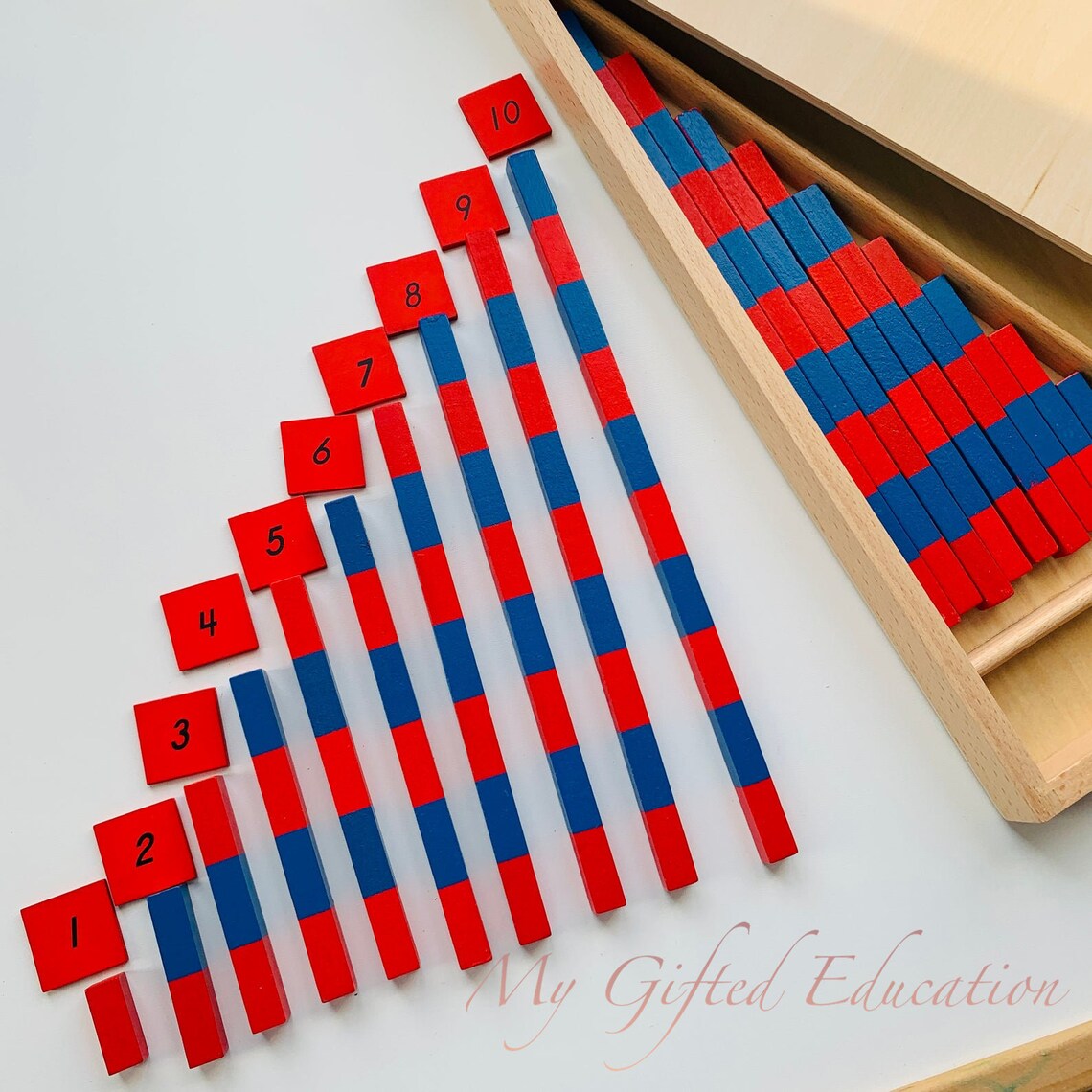 2 Sets Montessori Numerical Rods Number Tiles Homeschool Etsy