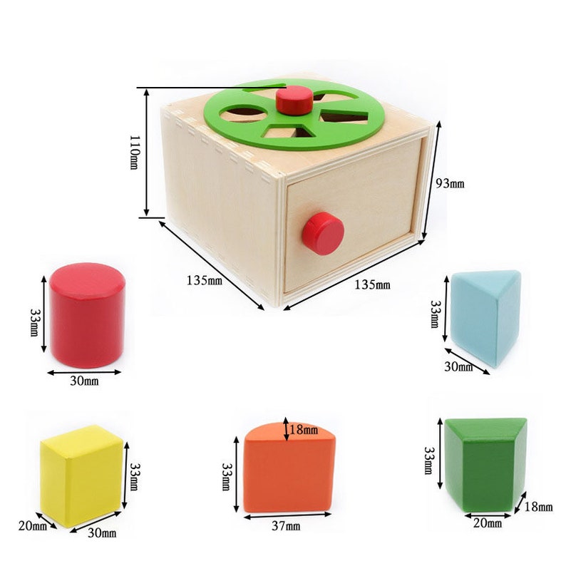 Montessori Houten Vorm Object Permanence Imbucare Box Houten matching sorting puzzels Lock Box Cadeau Baby Peuter STEM Leren Speelgoed afbeelding 7