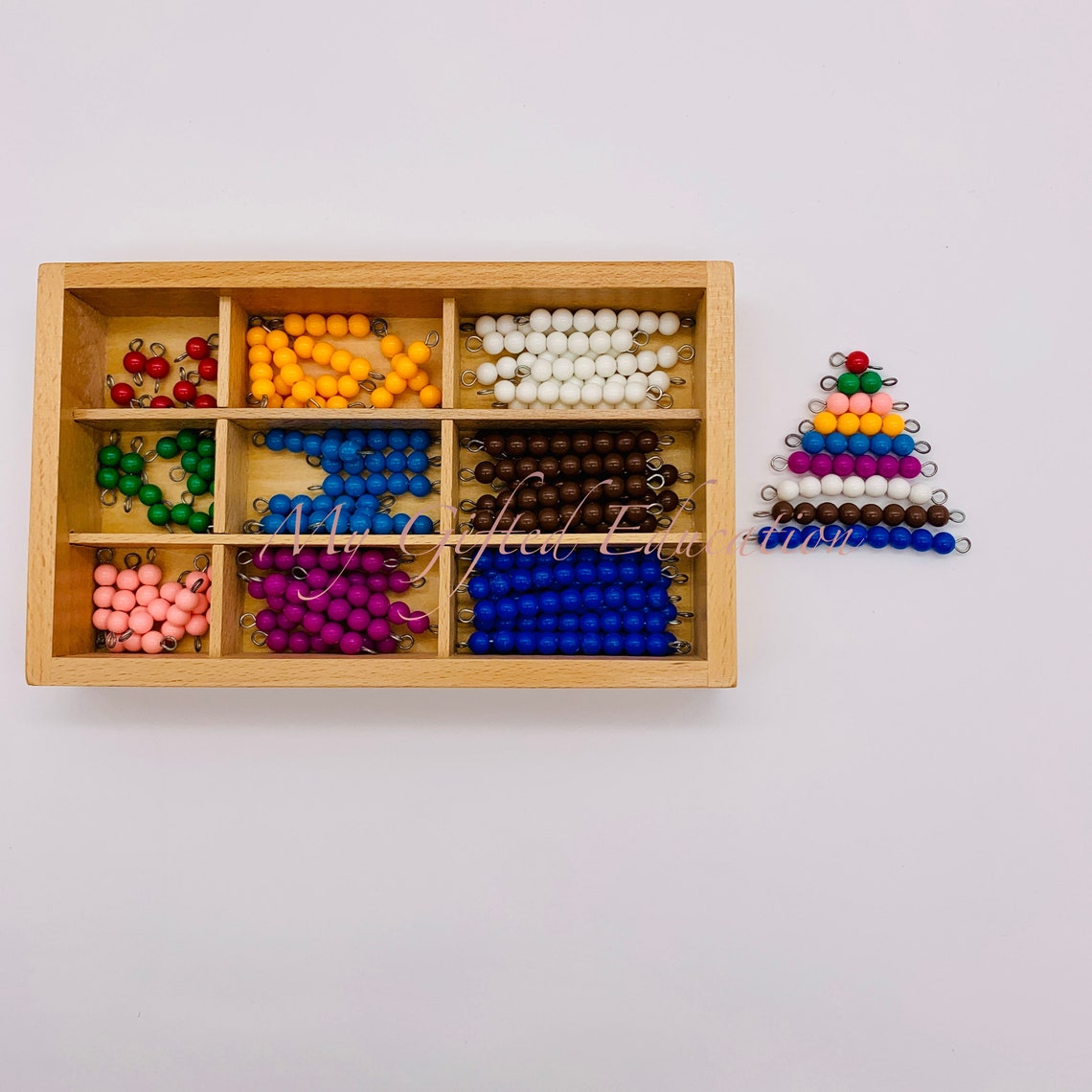 Montessori Beads Bar Box Checker Beads Colored Bead Stairs Etsy