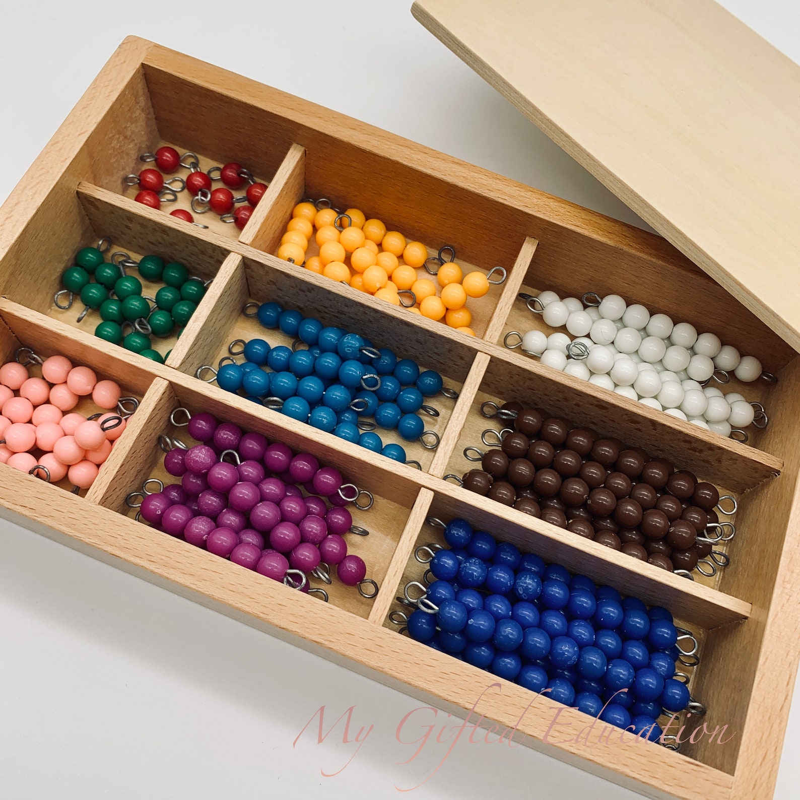 Montessori Beads Bar Box Checker Beads Colored Bead Stairs Etsy