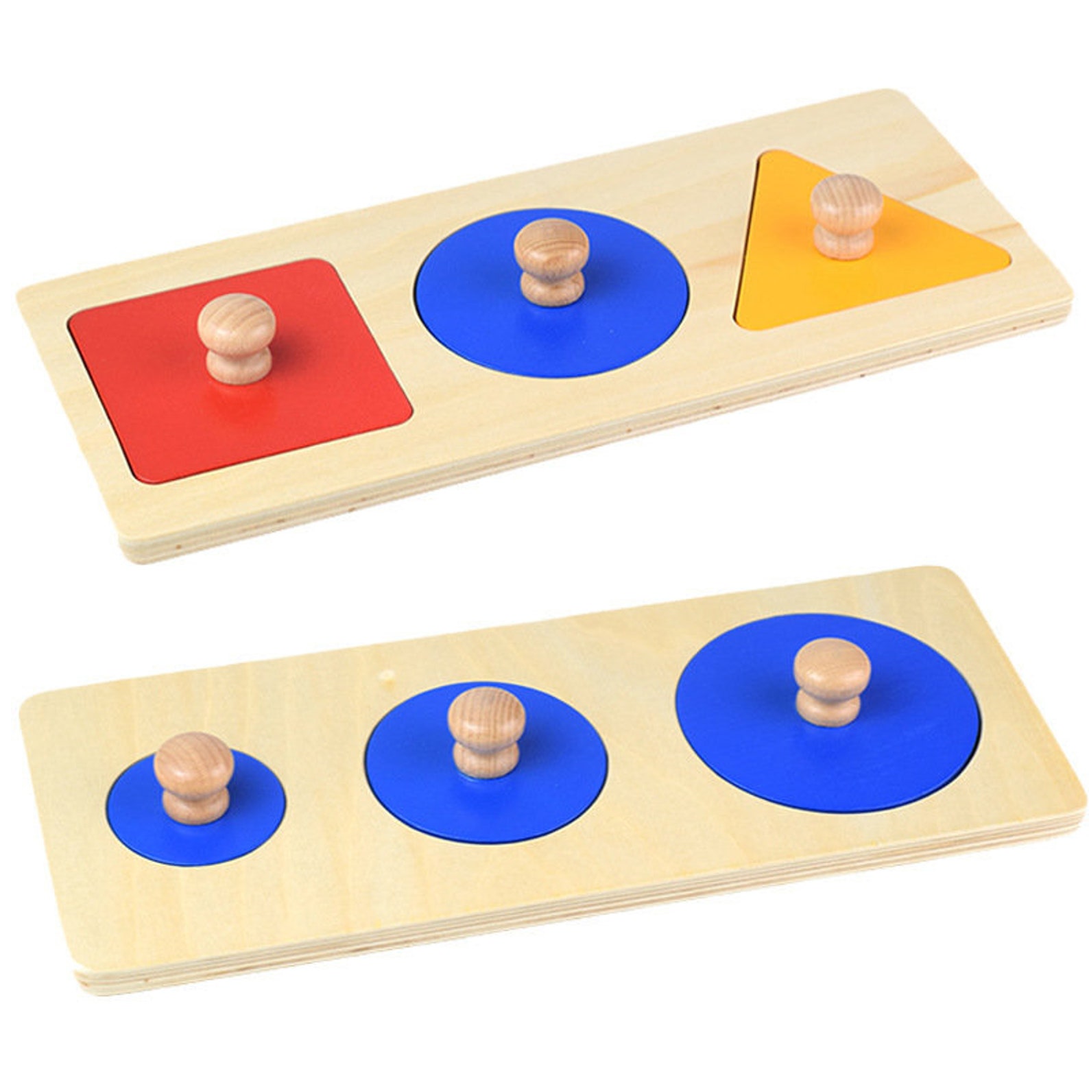 Montessori Geometric Shapes Peg Puzzles Waldorf Gift Math Etsy