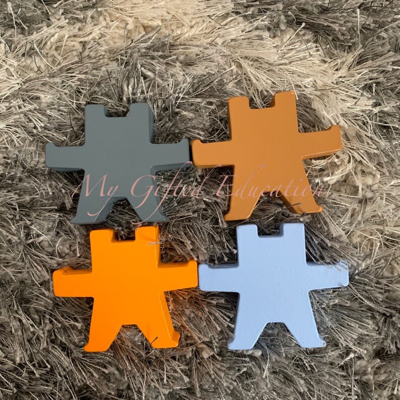 Wooden Stacking Balance Bears Mixed Color Wood Balance Game Etsy