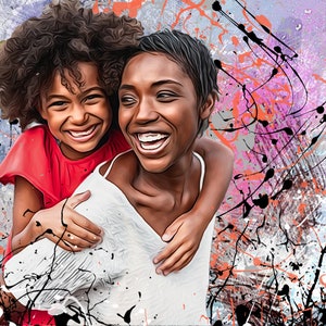 Custom portrait, Canvas print, Memorable Gift from photo, Mother day Gift, Digital Painting, Family portrait, present for parents