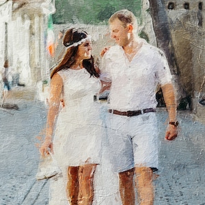 Custom portrait from photo, Canvas print, Valentine&#39;s day , Personalized Gift, Digital Painting, Anniversary  Wedding Gift, couple portrait