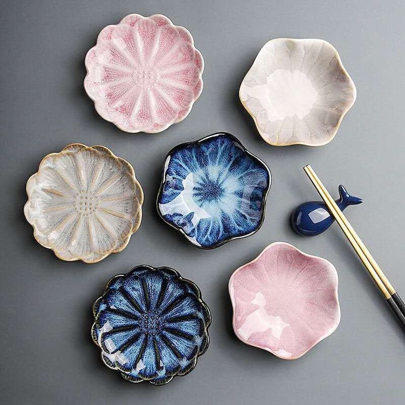 Handmade Ceramic Condiment Bowls Japanese Style Small Saucer Etsy