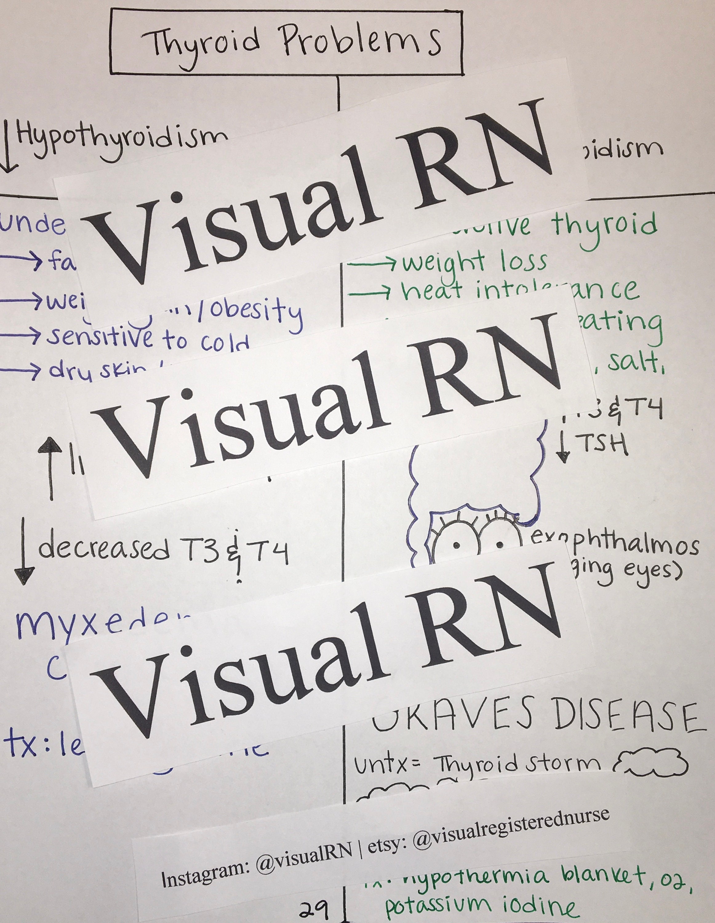 Thyroid Problems Study Sheet - Etsy