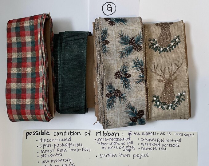 Clearance & Discount Ribbon Sets. Wired Ribbon for Wreaths, Holiday ...