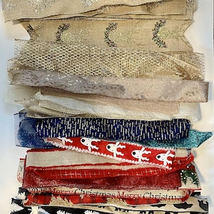 Liquidação e desconto Wired Ribbon Sets. Guirlandas, decorações para festas de fim de ano, projetos de artesanato. inverno natal a granel vermelho verde branco serapilheira