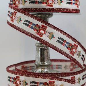 Fita de Natal clássica quebra-nozes fita vermelha com arame 1,5" de largura guirlandas, laços, presentes, decoração, feriado; fita premium baixo custo barato