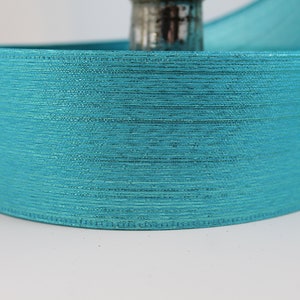 Kerst bedraad lint helder blauwgroen turkoois glinsterend bedraad lint kransen, strikken, kerstmis, feest, cadeaus. lage/goedkope kosten