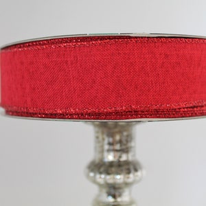 Kerst bedraad lint 50 m. Rood geweven draadlint 1,5" brede kransen, strikken, geschenken, decor, vakantie; premium lage/goedkope kosten