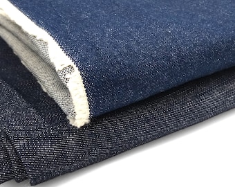 12-14oz Heavyweight Indigo Denim - 68" Extra Wide - Made in USA Recycled Cotton - Raw Rigid Patina Blue Heritage Denim Jeans Upholstery Bags