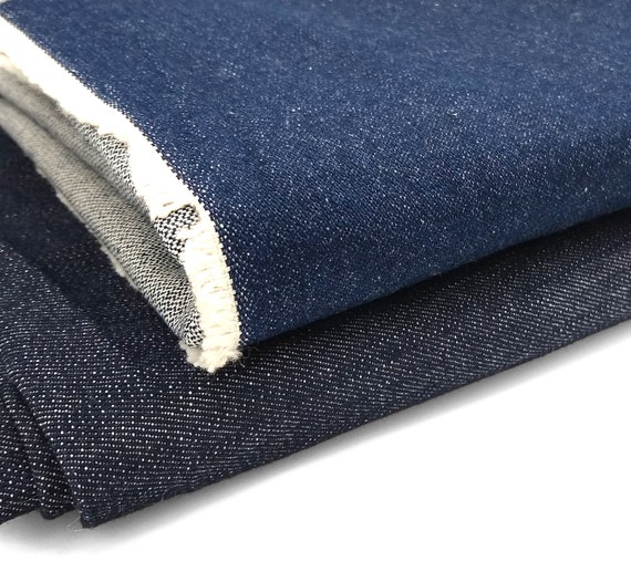 12-14oz Heavyweight Indigo Denim - 68" Extra Wide - Made in USA 100% Cotton - Raw Rigid Patina Blue Heritage Denim Jeans Upholstery Bags