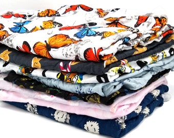 Printed Knit Fabric Remnants: Recycled Novelty Knits - 2.2 lb Pack