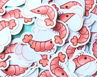 Cherry Shrimp vinyl stickers