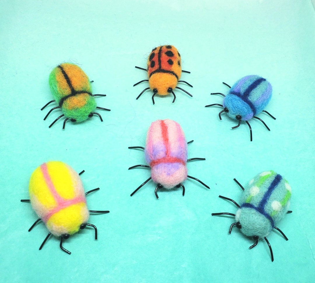 Needle Felted Beetles Etsy