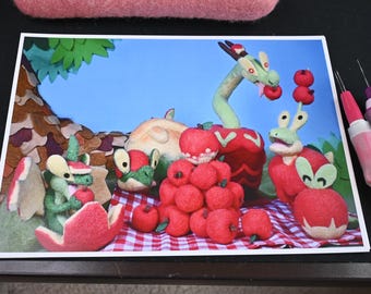 Apple family picnic- Art print