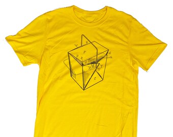 Take Out Box Patent - Yellow with Navy Ink - T-Shirt