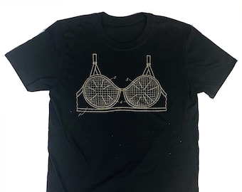 Brassiere Patent - Black with Metallic Gold Ink - T-shirt