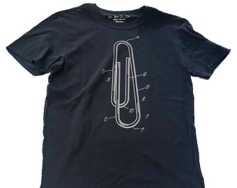 Paper Clip Patent - Black with Gold ink - T-shirt