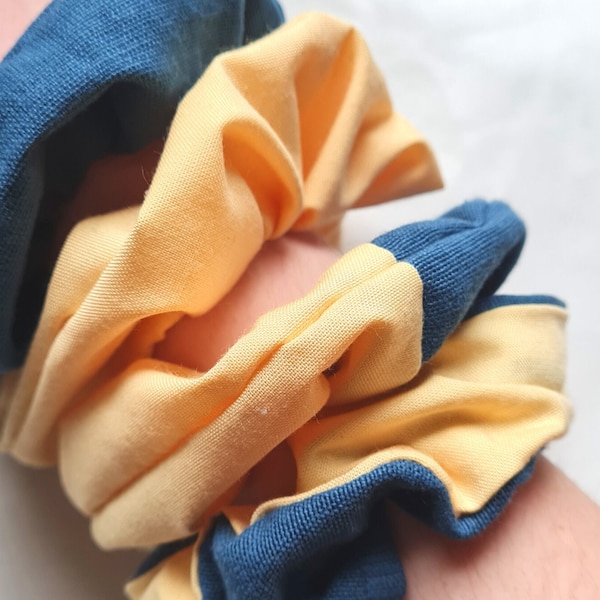 Scrunchie Ucraina donazione bandiera gialla blu dell'Ucraina - fascia per capelli in gomma intrecciata braccialetto in gomma per capelli - Slava Ukraini Beneficenza Donazione Sostegno Germania