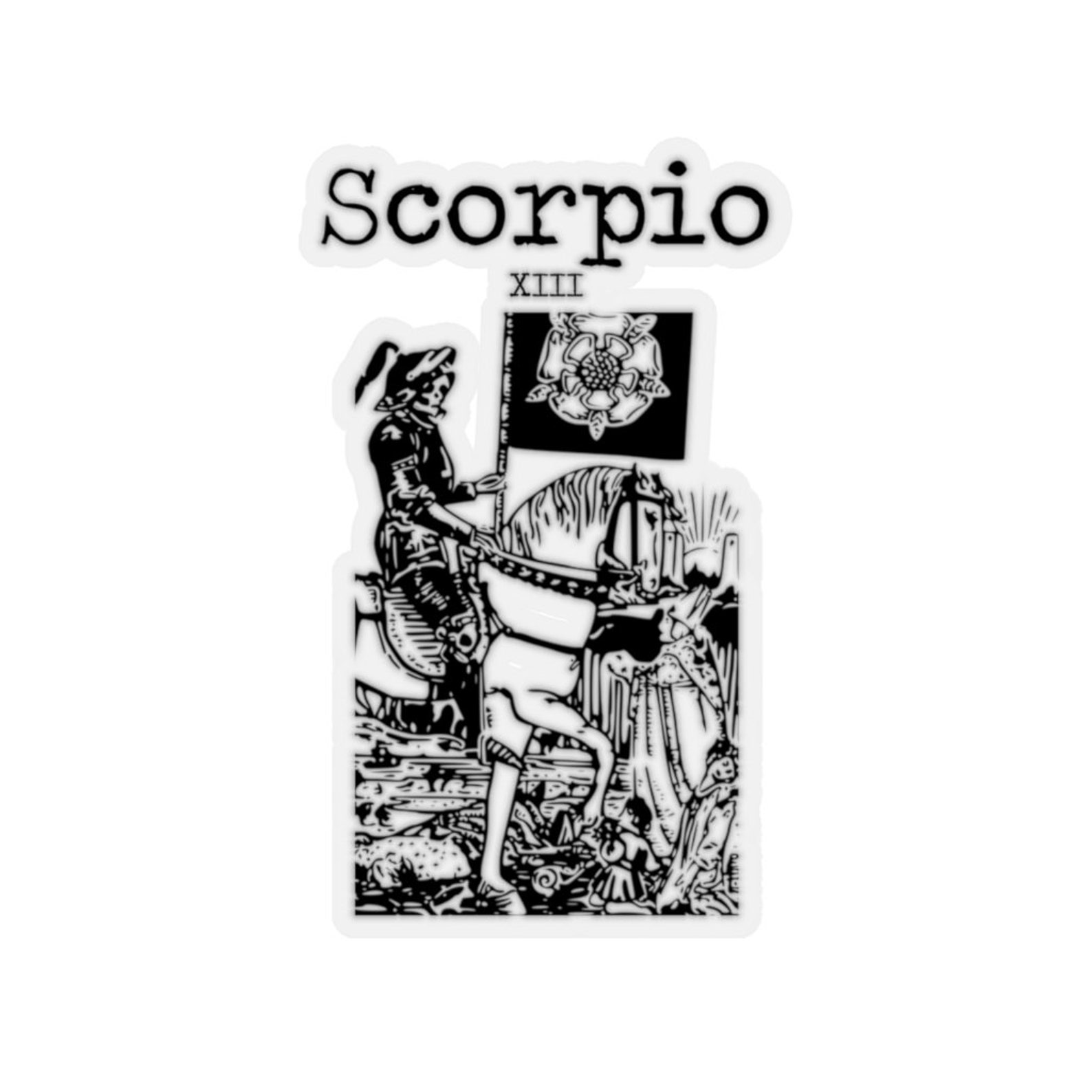 Scorpio Sticker Scorpio Sign Sticker Death Tarot Card Etsy