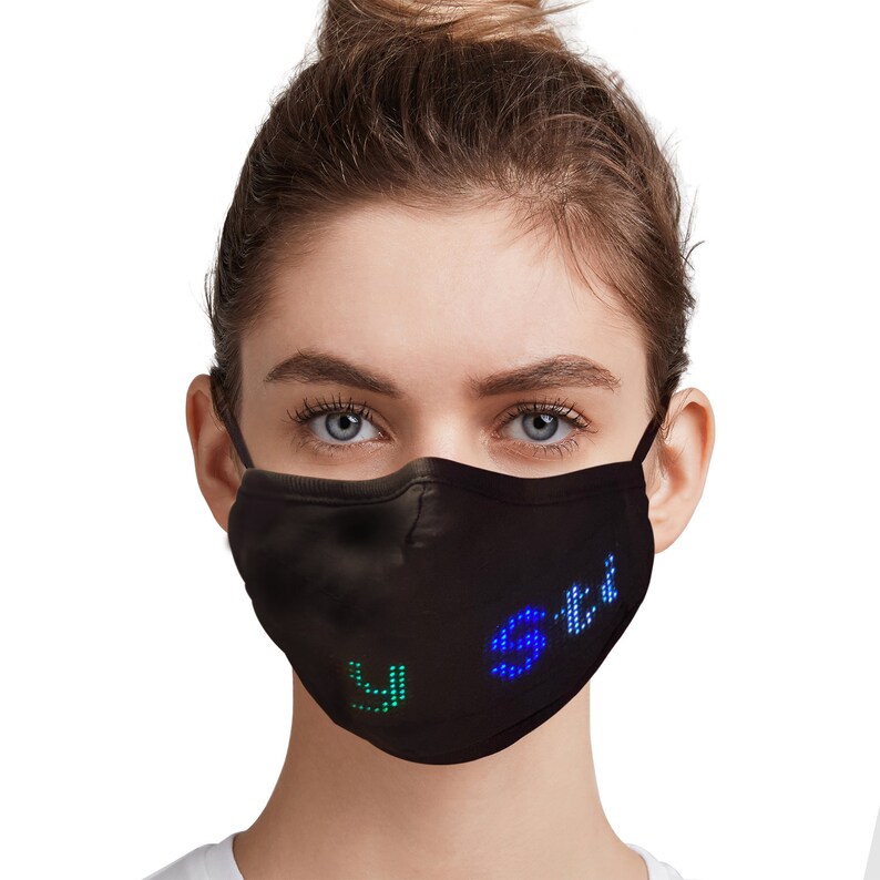 Bluetooth LED Face Mask Personalise Message Quick charge Etsy