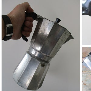 Machine à expresso italienne sur cuisinière, cafetière à moka, percolateur à expresso, expresso italien vintage, Ital express, expresso 6 tasses, grande cafetière à expresso