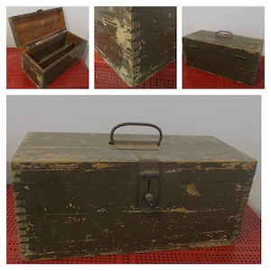 Antique Industrial Machinist Chest Tool Box Vintage Steampunk Home
