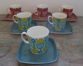 Figgjo flint Granada espresso set, Turi Gramstad Oliver , vintage Figgio flint , figgio flint coffee set , Figgio flint granada,