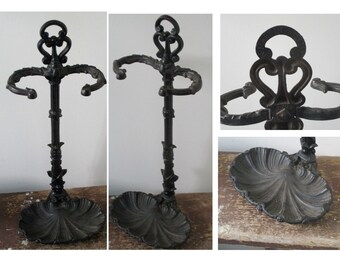 Wooden and Wrought Iron Umbrella Stand Cum Planter for Home Decor