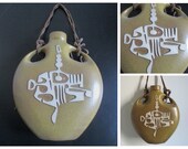 Wall hanging amphora,Bror Hayil ceramic studio,Israeli Pottery,MCM ceramic art,Israel ceramic Vase,Bror hayil ceramics,Israeli art ceramics