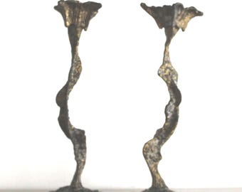Sabbath  candle holders,Shabbat Candlesticks ,Israeli Candlesticks , vintage Judaica,brutalist Shabbat candlesticks ,Brutalist candlesticks