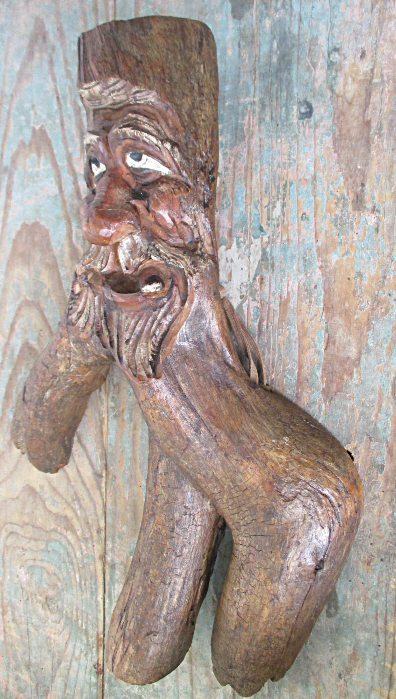 Hand Carved German Wood Man Face ,tree Spirits German,folk Art Carved