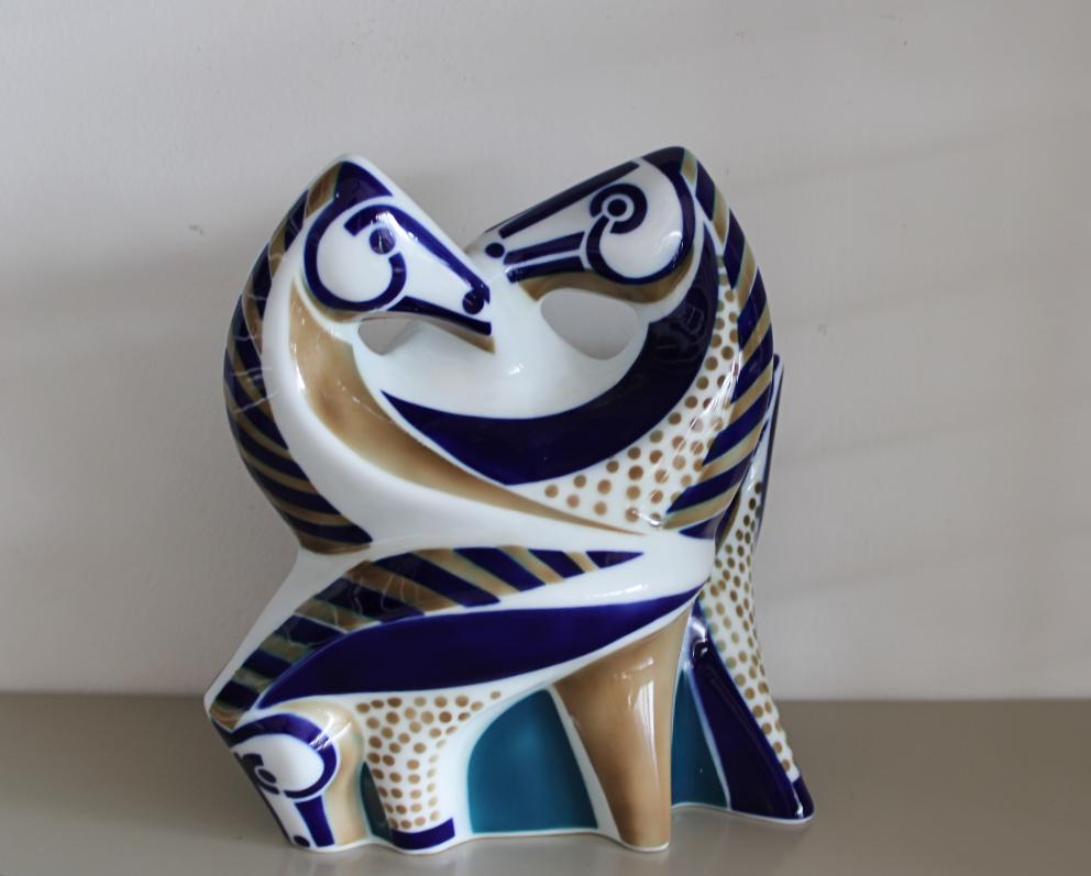 Sargadelos Wild Horses Modern Sculpture in Porcelain,rapa