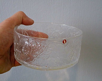 Iittala Marja Pattern Glass Bowl , vintage scandinavian glass,vintage littala , littala glass,littala bowl, litalla Finland.