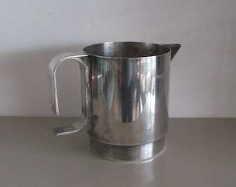 Modernist water pitcher, silver plated water carafe , vintage barware , vintage open handled water jug , Barware Drinkware Pitchers